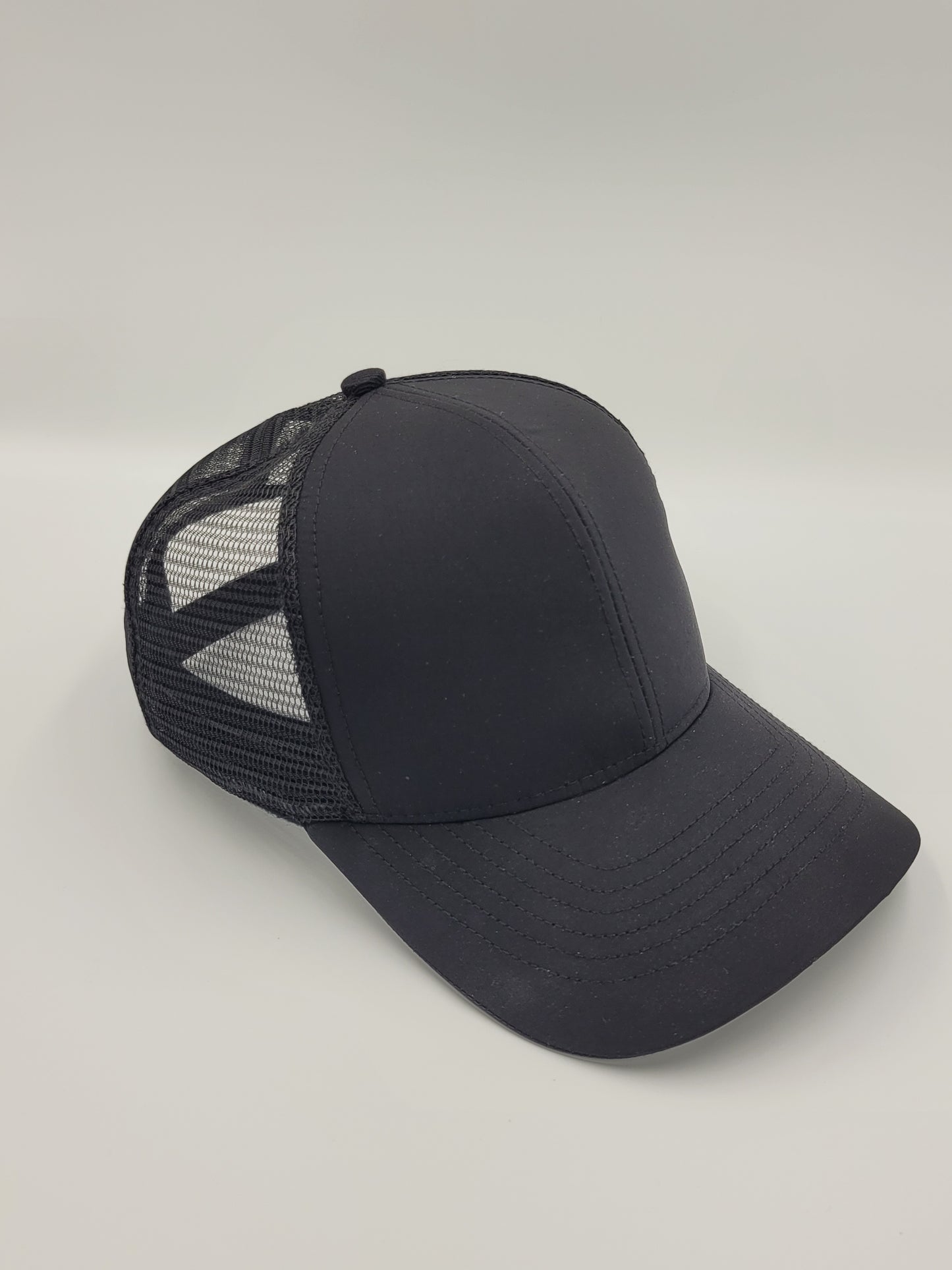 Black Waterproof Trucker Hat, Snapback, Made in USA