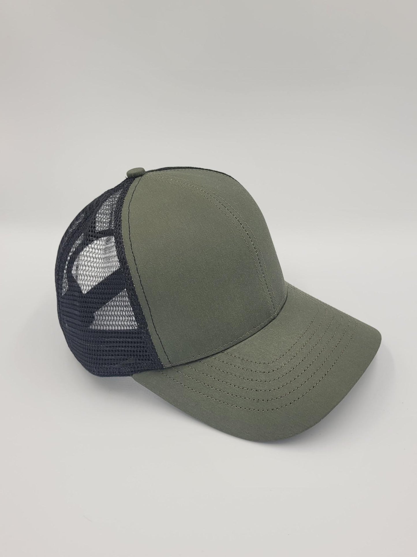 Green Oil Finish Canvas Trucker Hat, Snapback, Made in USA