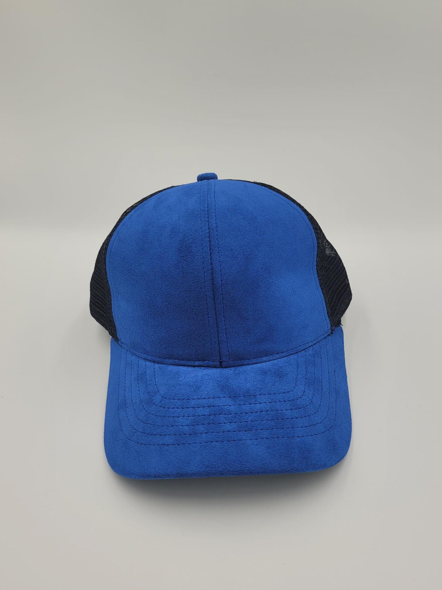 Blue Suede Fabric Trucker Hat, Snapback, Made in USA