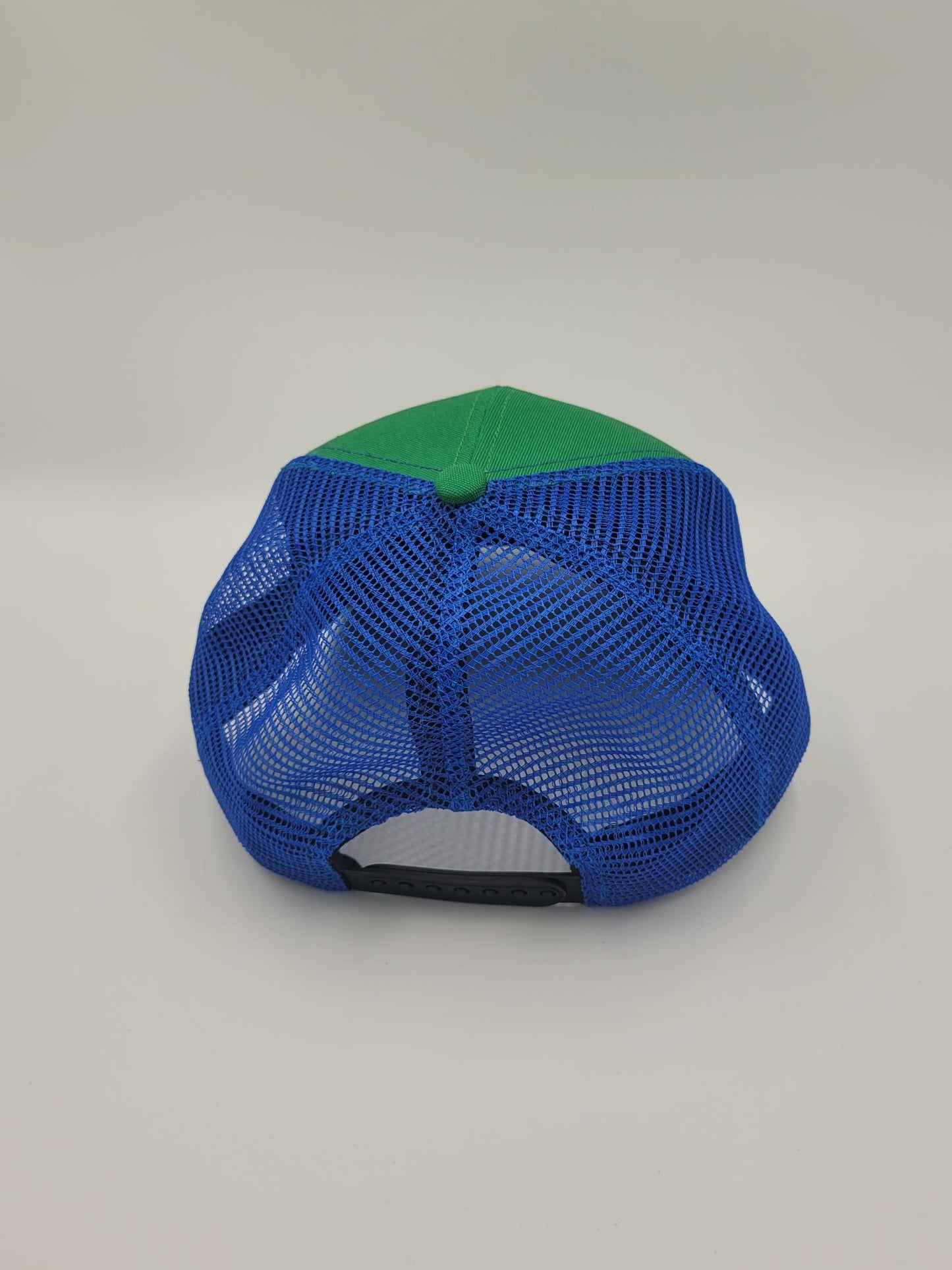 Green Cotton Blue Mesh Trucker Hat, Snapback, Made in USA