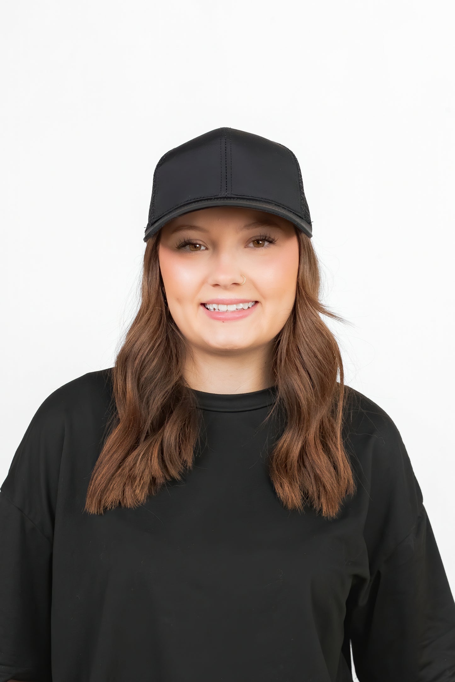 Black Waterproof Snapback Trucker Hat