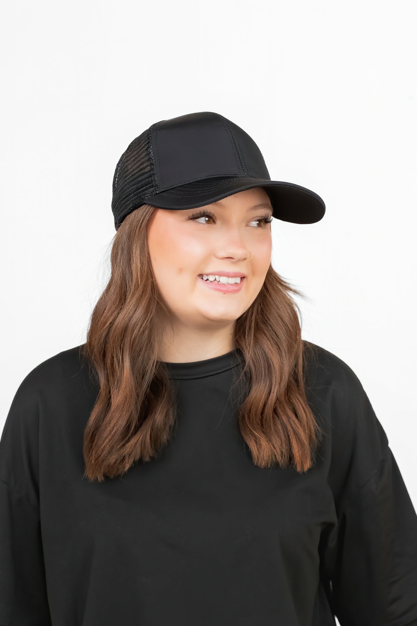 Black Waterproof Snapback Trucker Hat
