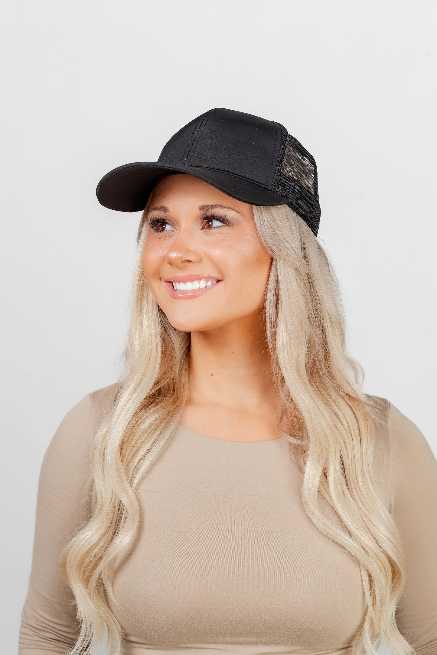 Black Waterproof Snapback Trucker Hat