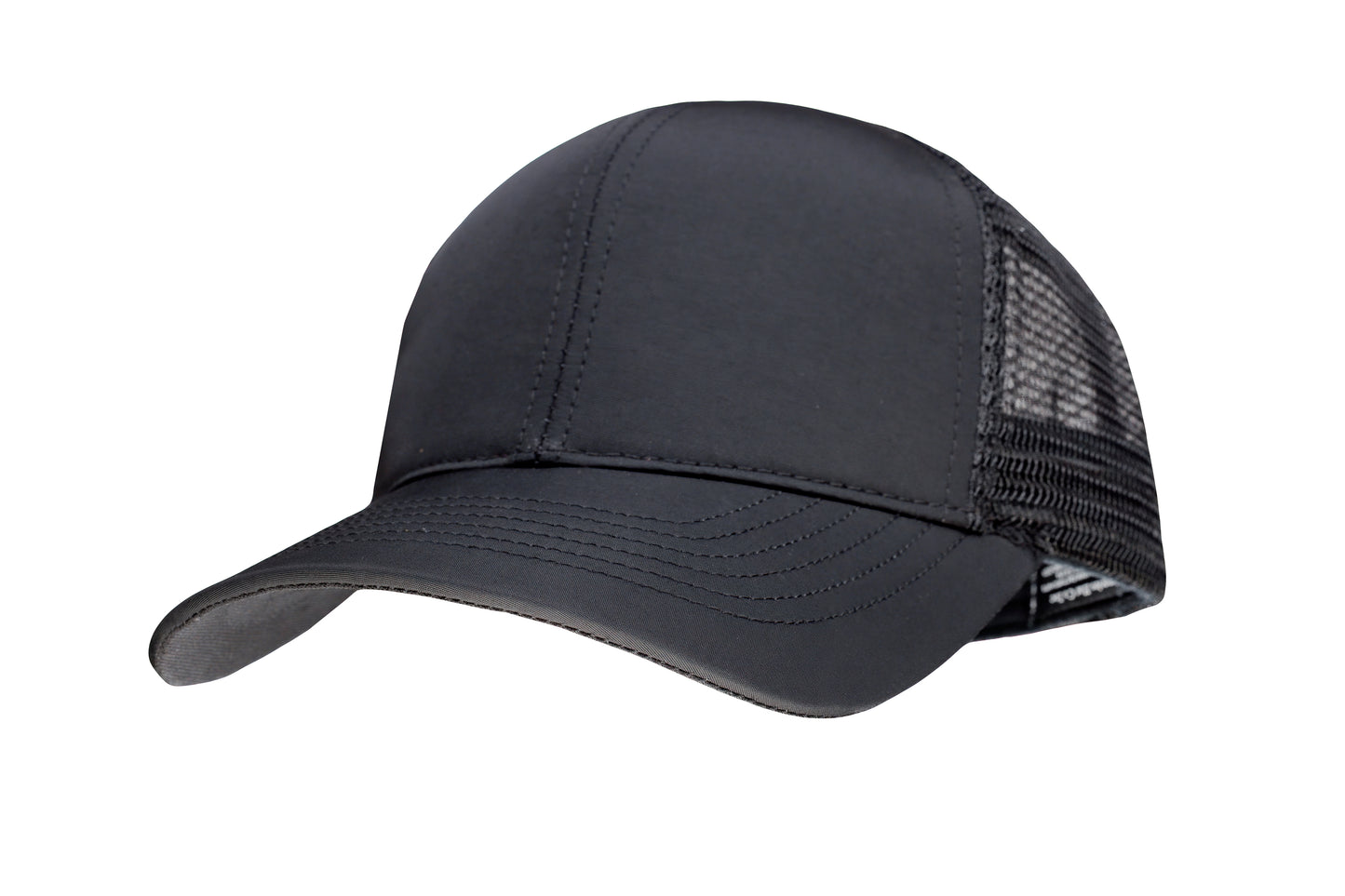 Black Waterproof Snapback Trucker Hat