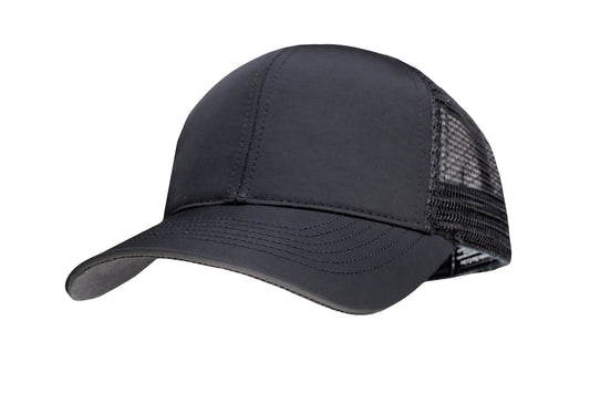 Black Waterproof Snapback Trucker Hat