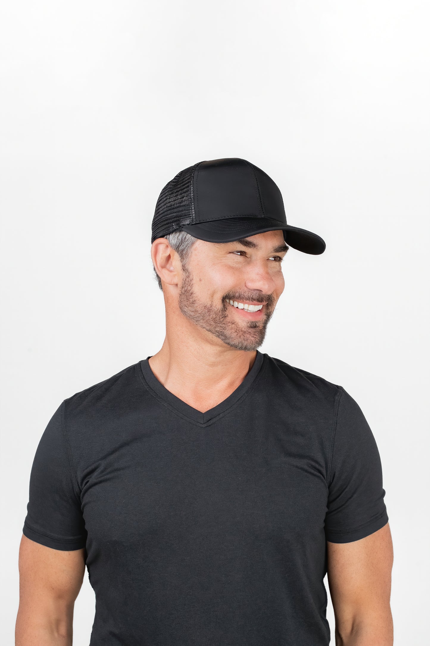 Black Waterproof Snapback Trucker Hat