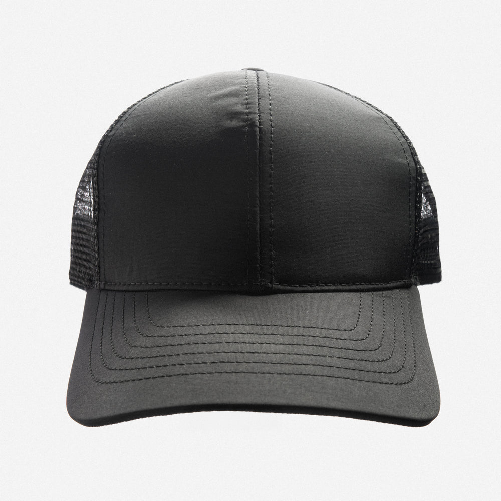 Black Waterproof Snapback Trucker Hat