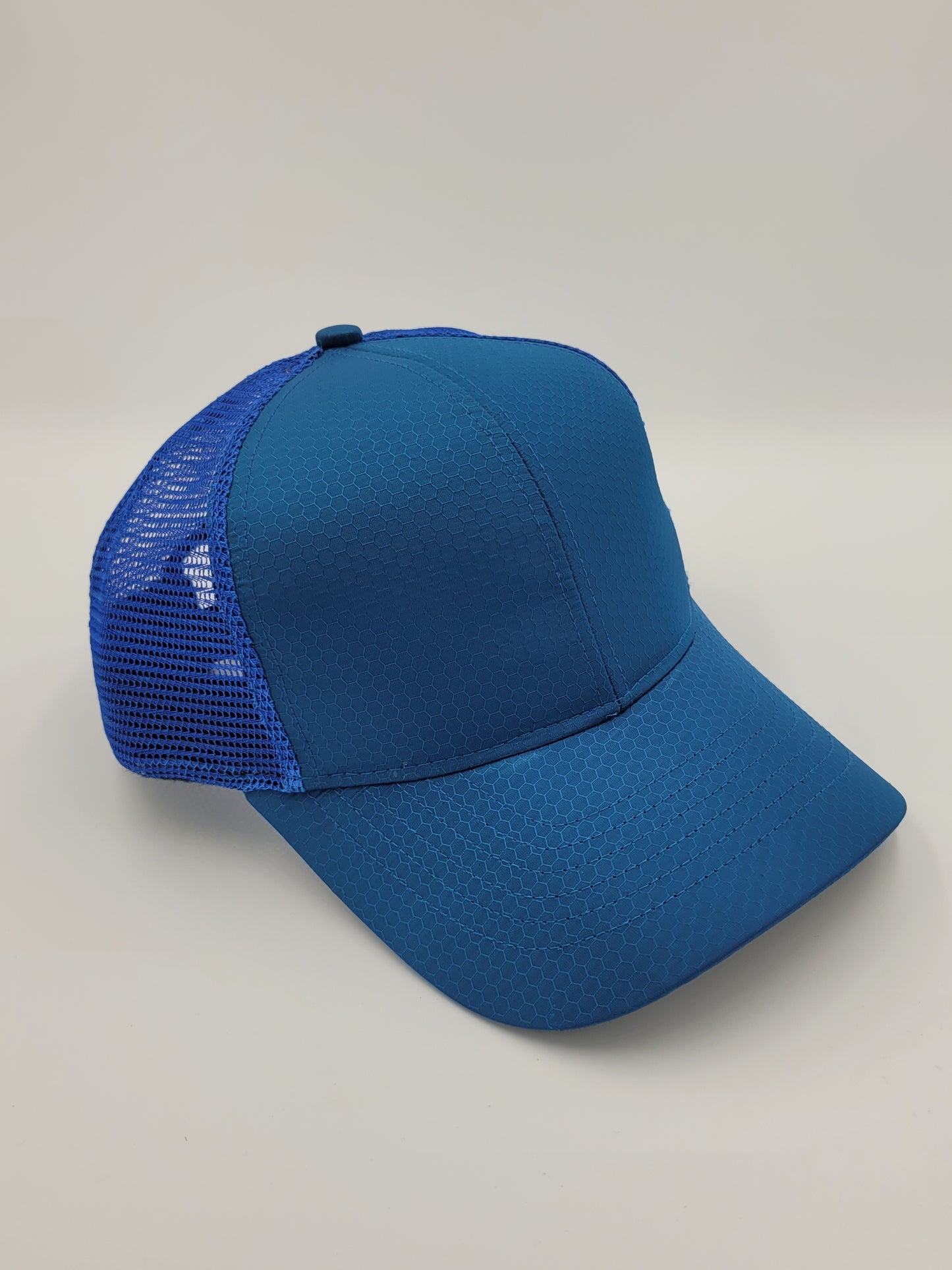 Royal Blue Hexagon Ripstop Waterproof Trucker Hat, Snapback, Made in USA