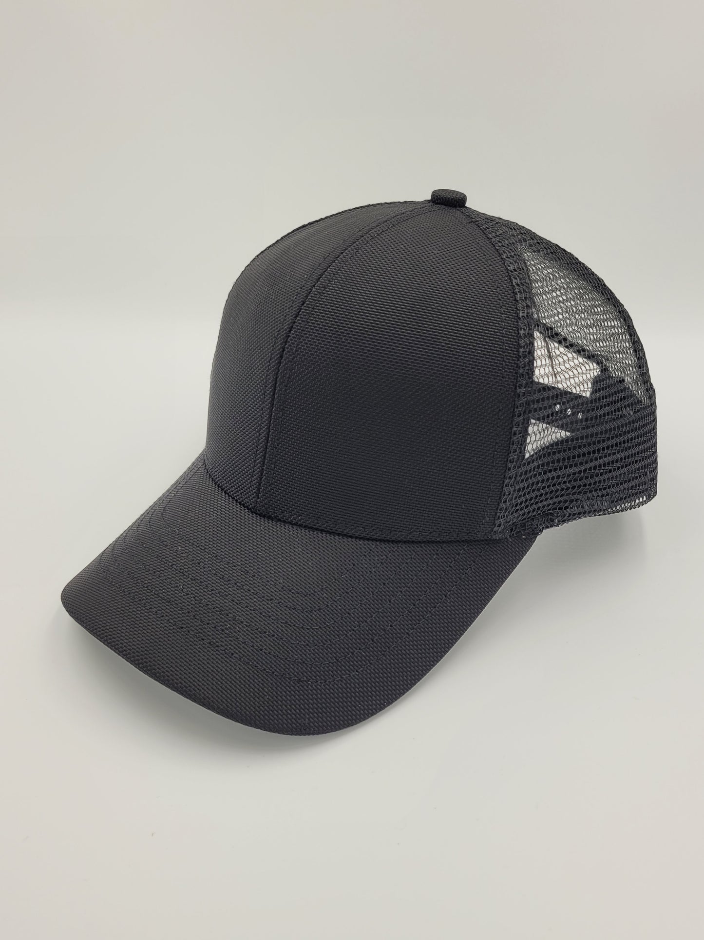 Black Ballistic Nylon Waterproof Trucker Hat, Snapback, Made in USA