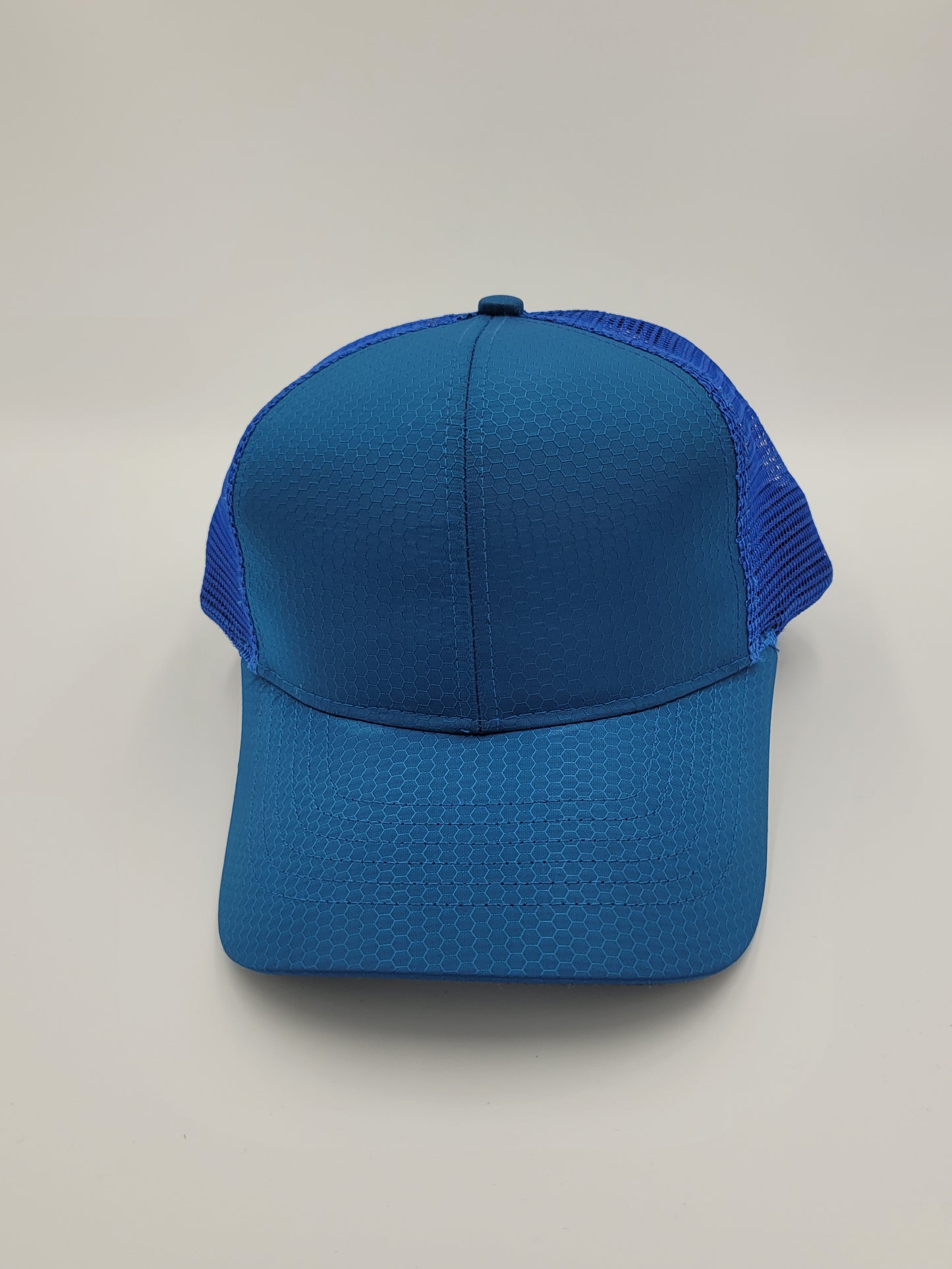 Royal Blue Hexagon Ripstop Waterproof Trucker Hat, Snapback, Made in USA