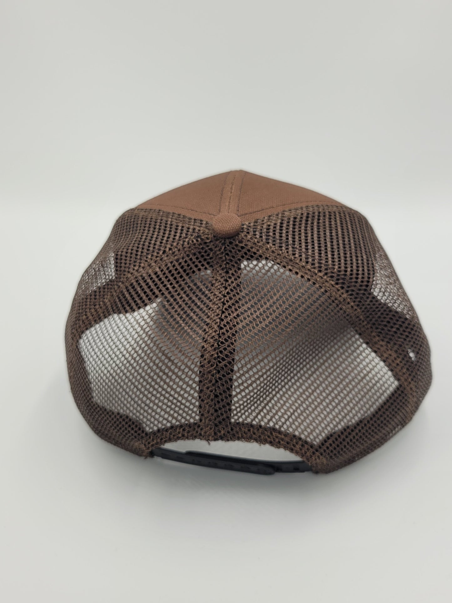 Dark Brown Cotton Brown Mesh Trucker Hat, Snapback, Made in USA