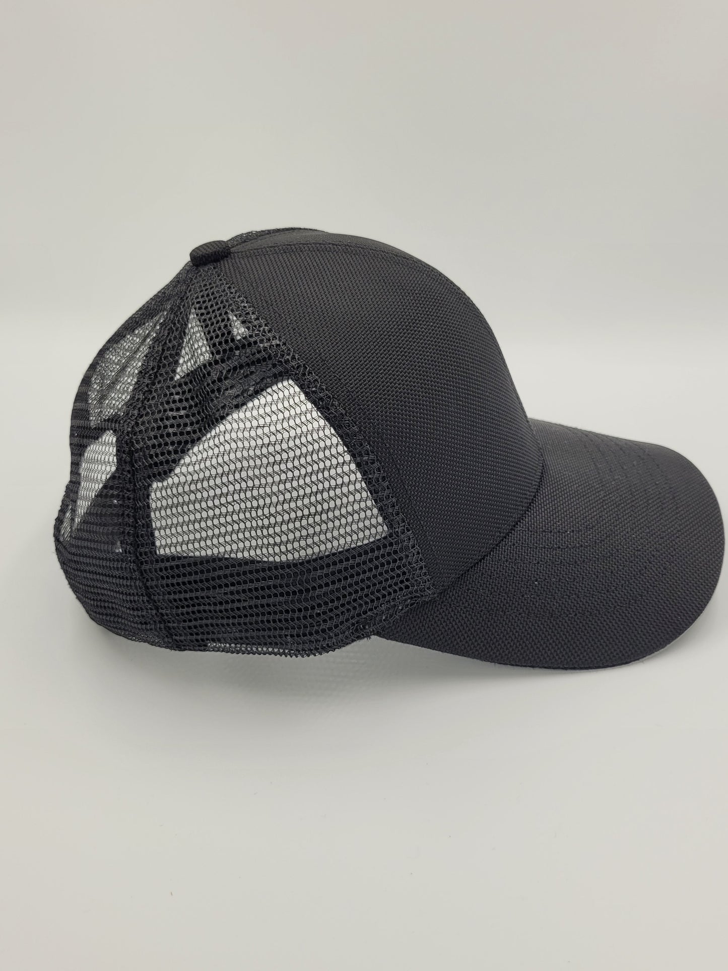 Black Ballistic Nylon Waterproof Trucker Hat, Snapback, Made in USA