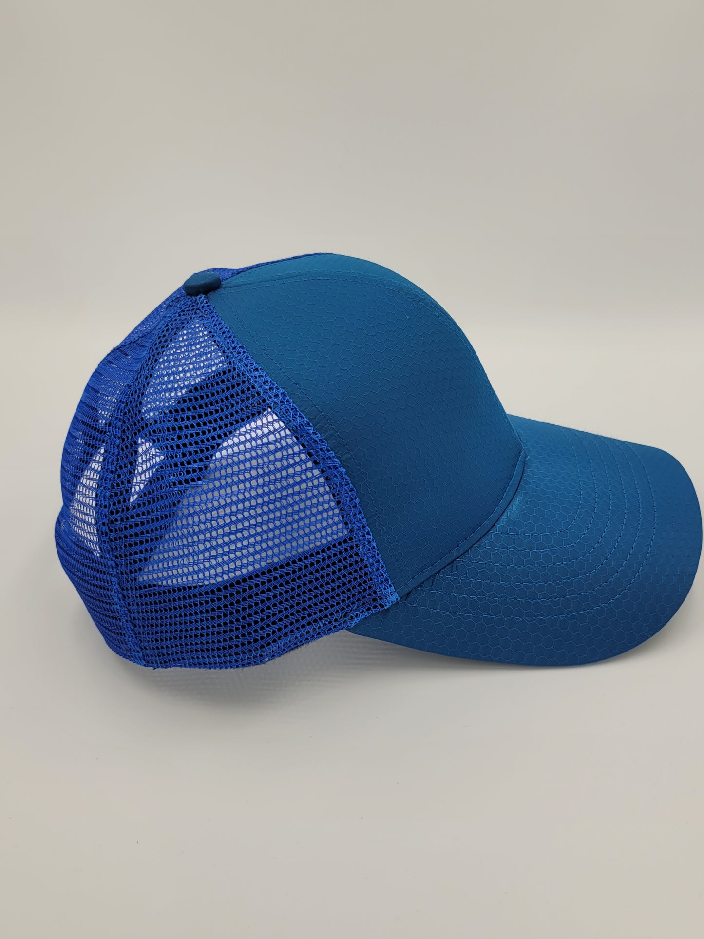 Royal Blue Hexagon Ripstop Waterproof Trucker Hat, Snapback, Made in USA