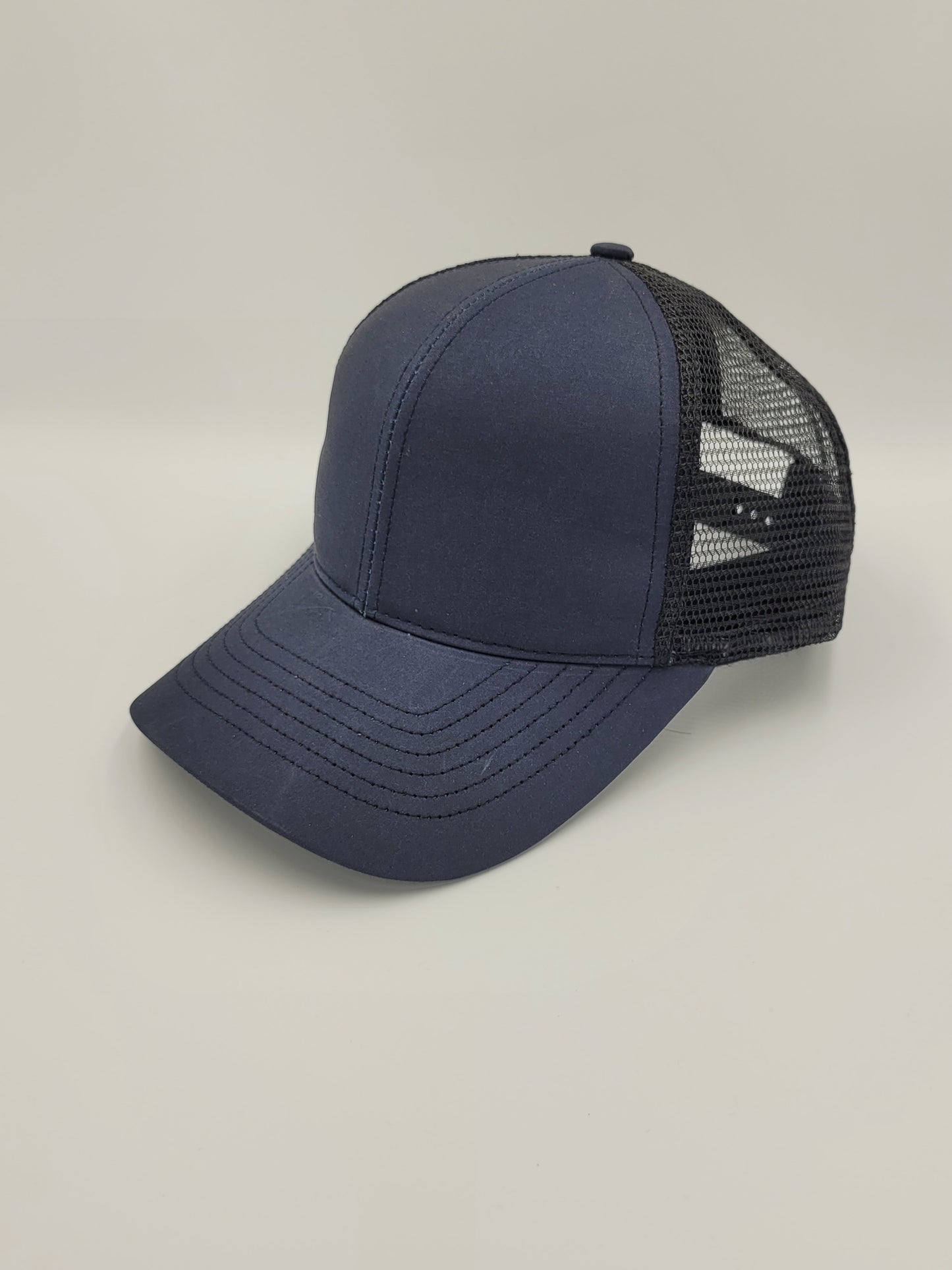 Blue Oil Finish Canvas Trucker Hat, Snapback, Made in USA